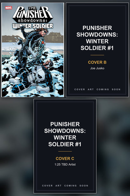 Punisher Showdowns: Winter Soldier #1 cover collage - Covers B & C art coming soon