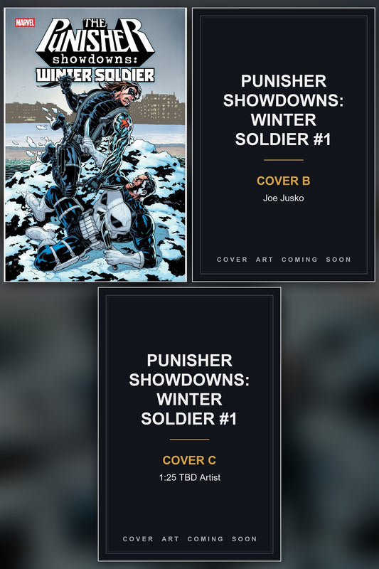 Punisher Showdowns: Winter Soldier #1 cover collage - Covers B & C art coming soon