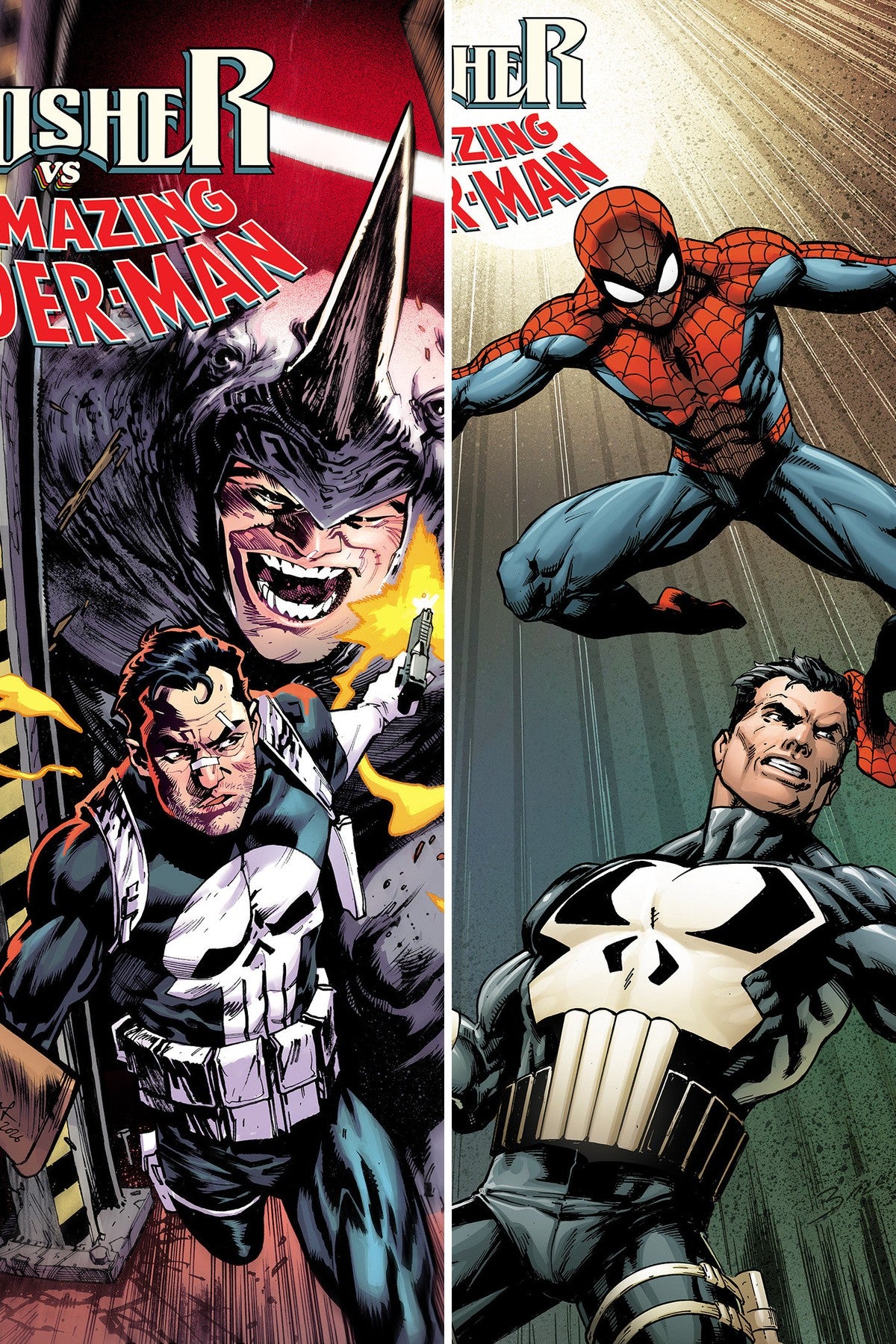 Punisher vs. Spider-Man #3 cover collage