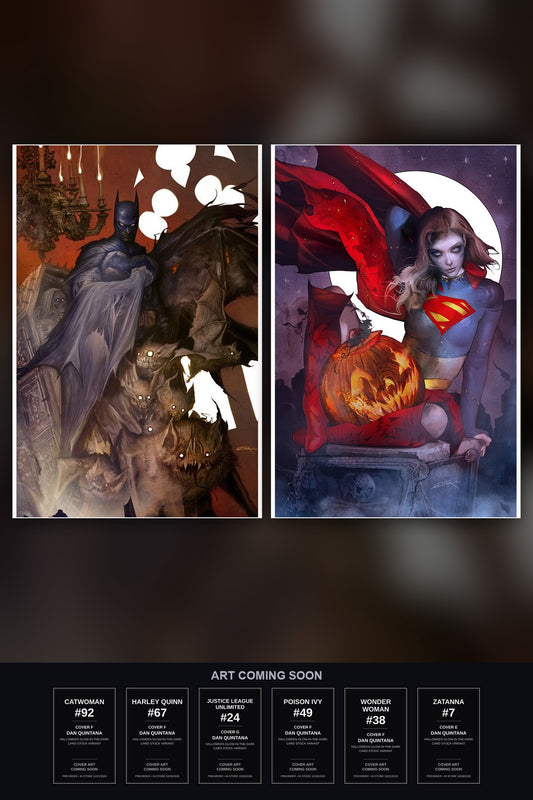Dan Quintana Halloween Glow-in-the-Dark 8-Cover Pack — Batman #14 & Supergirl #18 art live, 6 covers coming soon