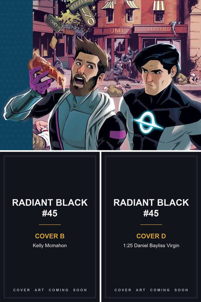 Radiant Black #45 cover collage - Covers B & D art coming soon