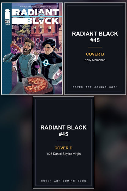 Radiant Black #45 cover collage - Covers B & D art coming soon