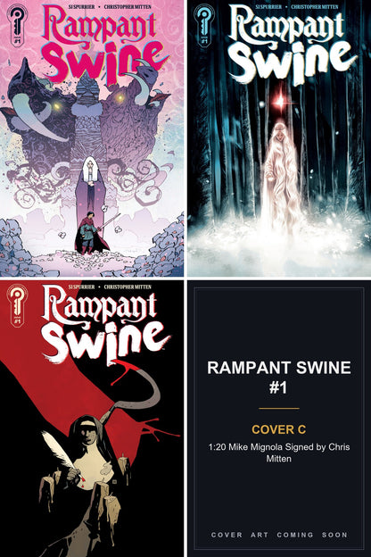 Rampant Swine #1 cover collage — Cover C art coming soon