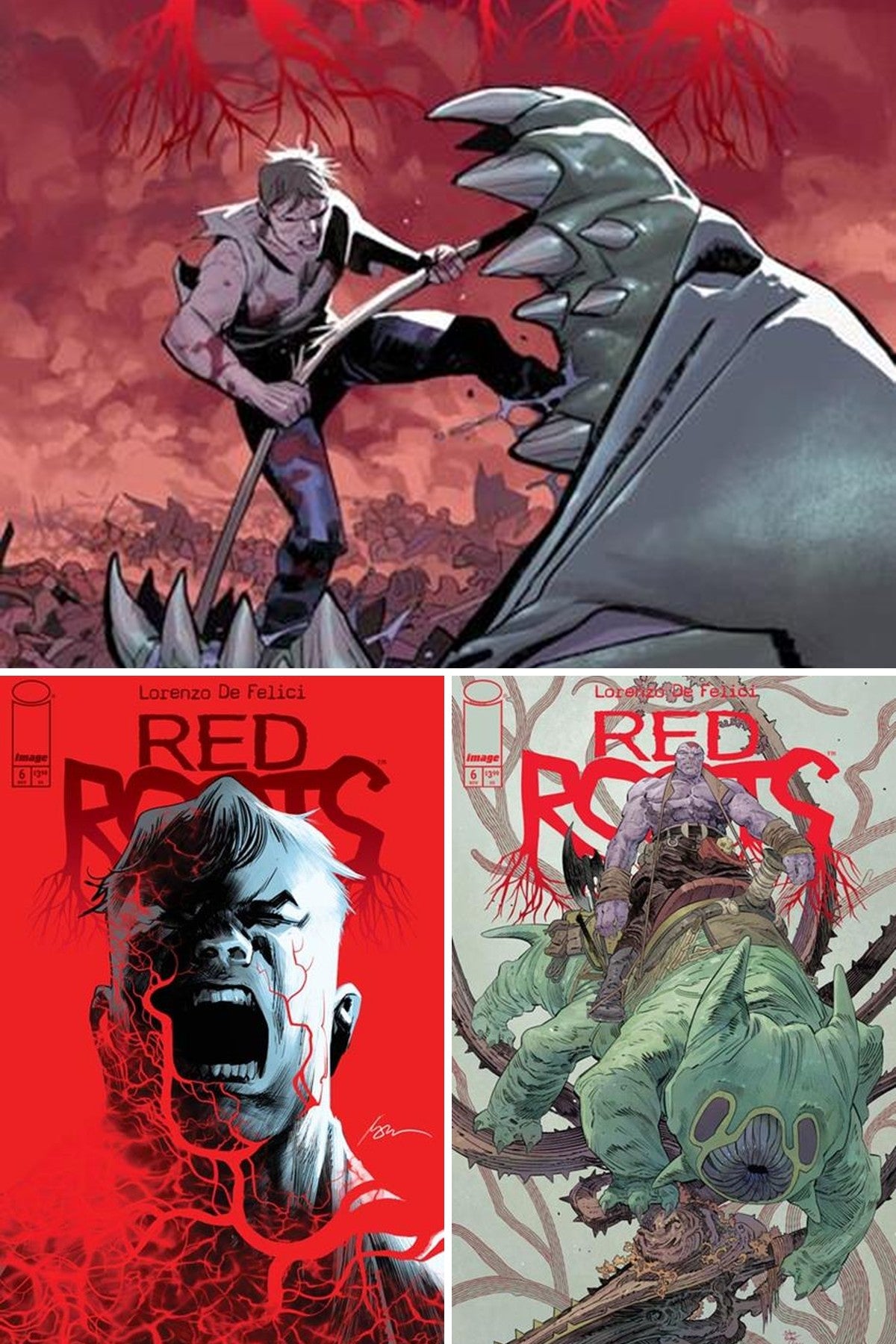 Red Roots #6 cover collage