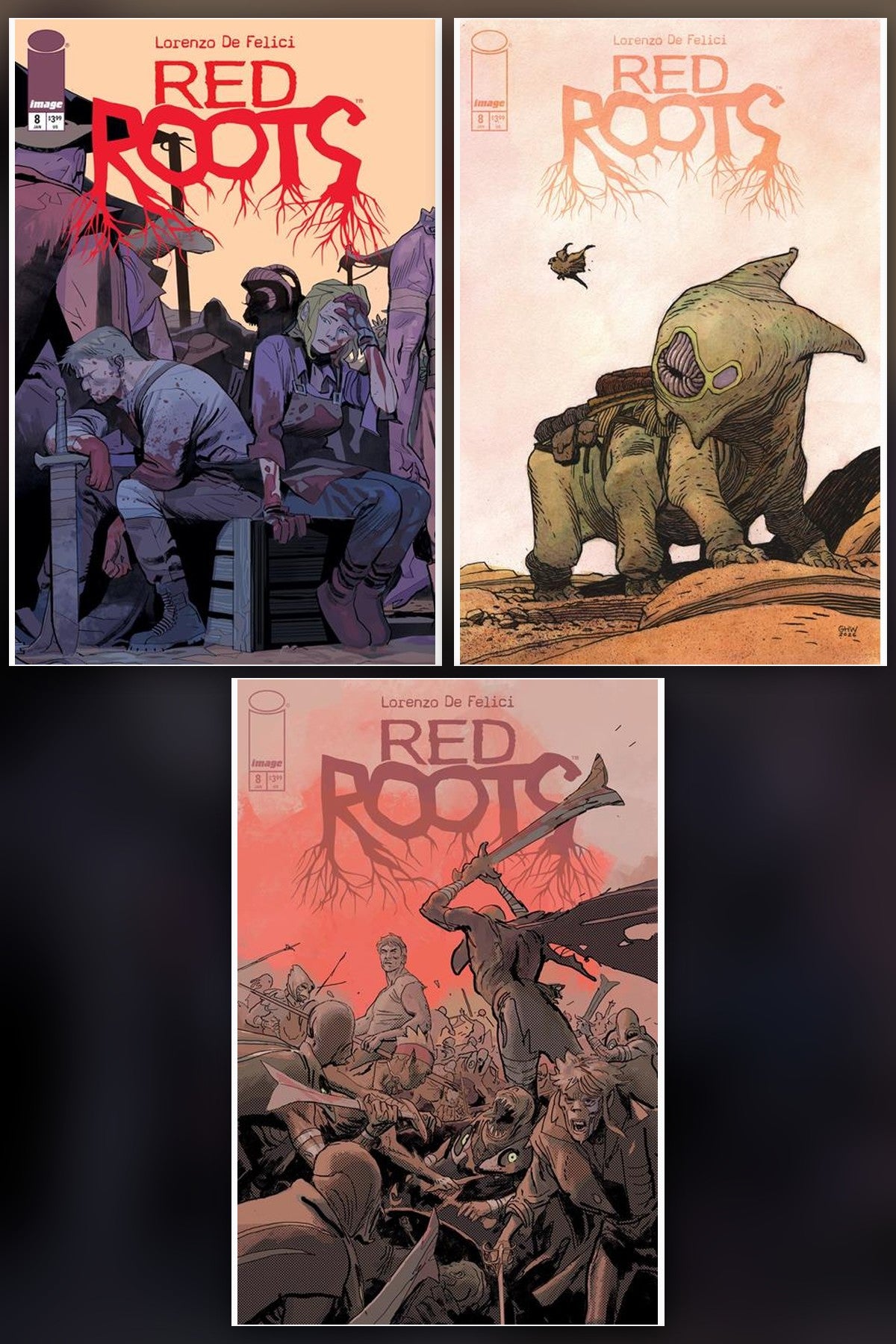 Red Roots #8 cover collage