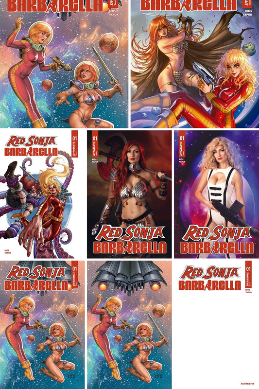 Red Sonja / Barbarella #1 - All Covers