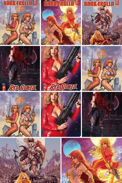 Red Sonja / Barbarella #2 cover collage