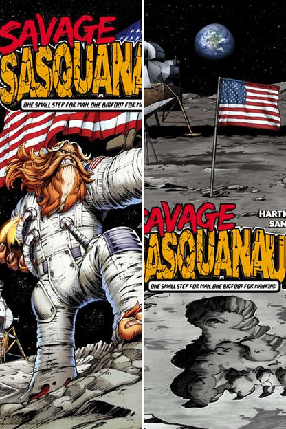 Savage Sasquanaut #1 cover collage