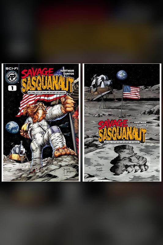 Savage Sasquanaut #1 cover collage