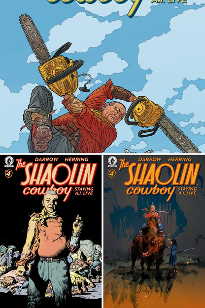 Shaolin Cowboy: Staying A.I.Live #4 cover collage