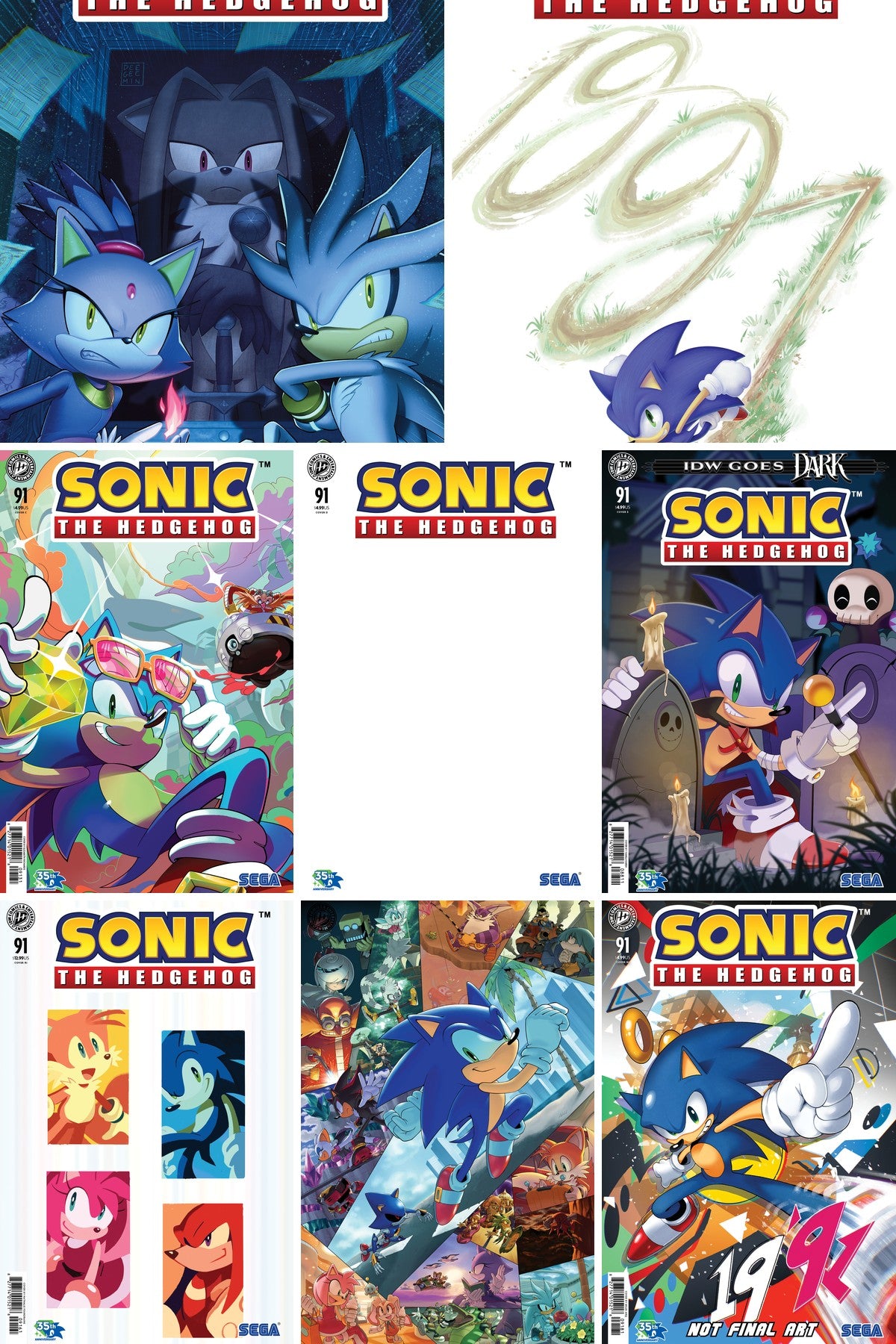 Sonic The Hedgehog #91 cover collage