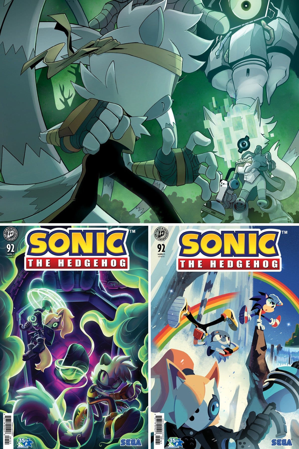 Sonic the Hedgehog #92 cover collage
