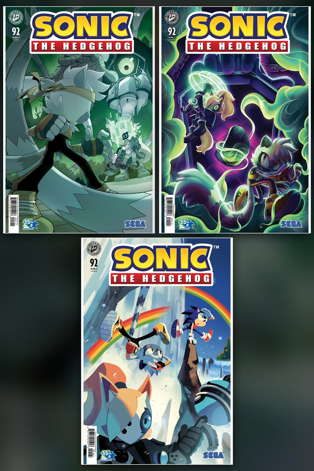 Sonic the Hedgehog #92 cover collage