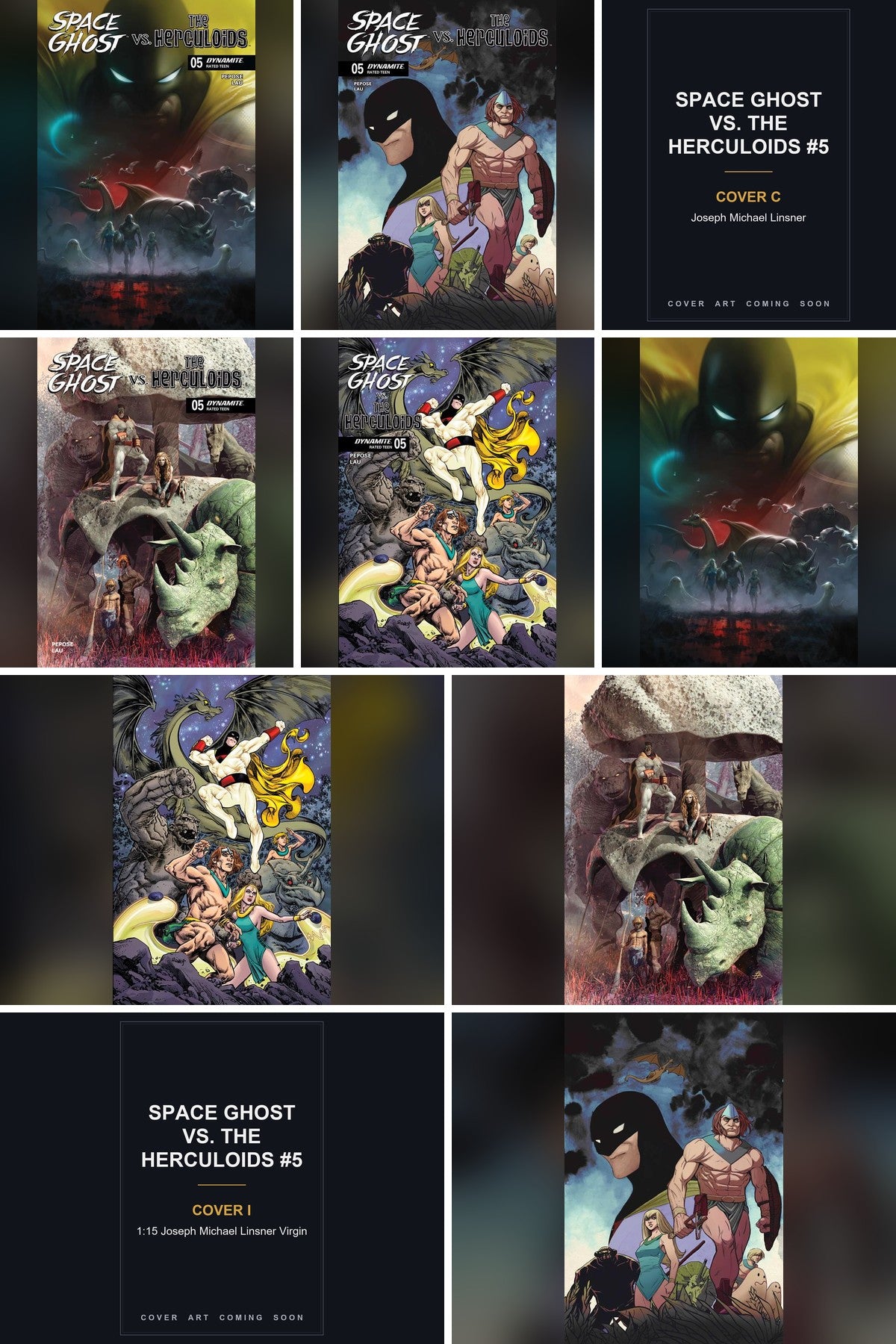 Space Ghost Vs. The Herculoids #5 cover collage - Covers C & I art coming soon