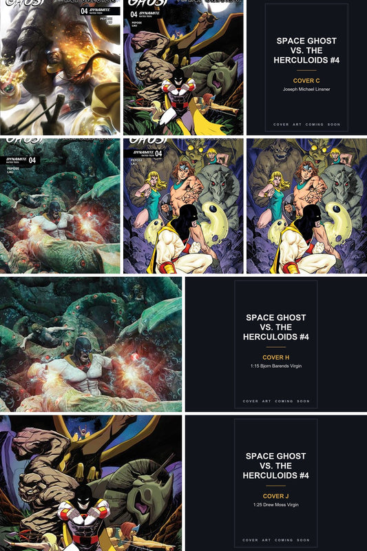 Space Ghost Vs. The Herculoids #4 cover collage - Covers C, H & J art coming soon
