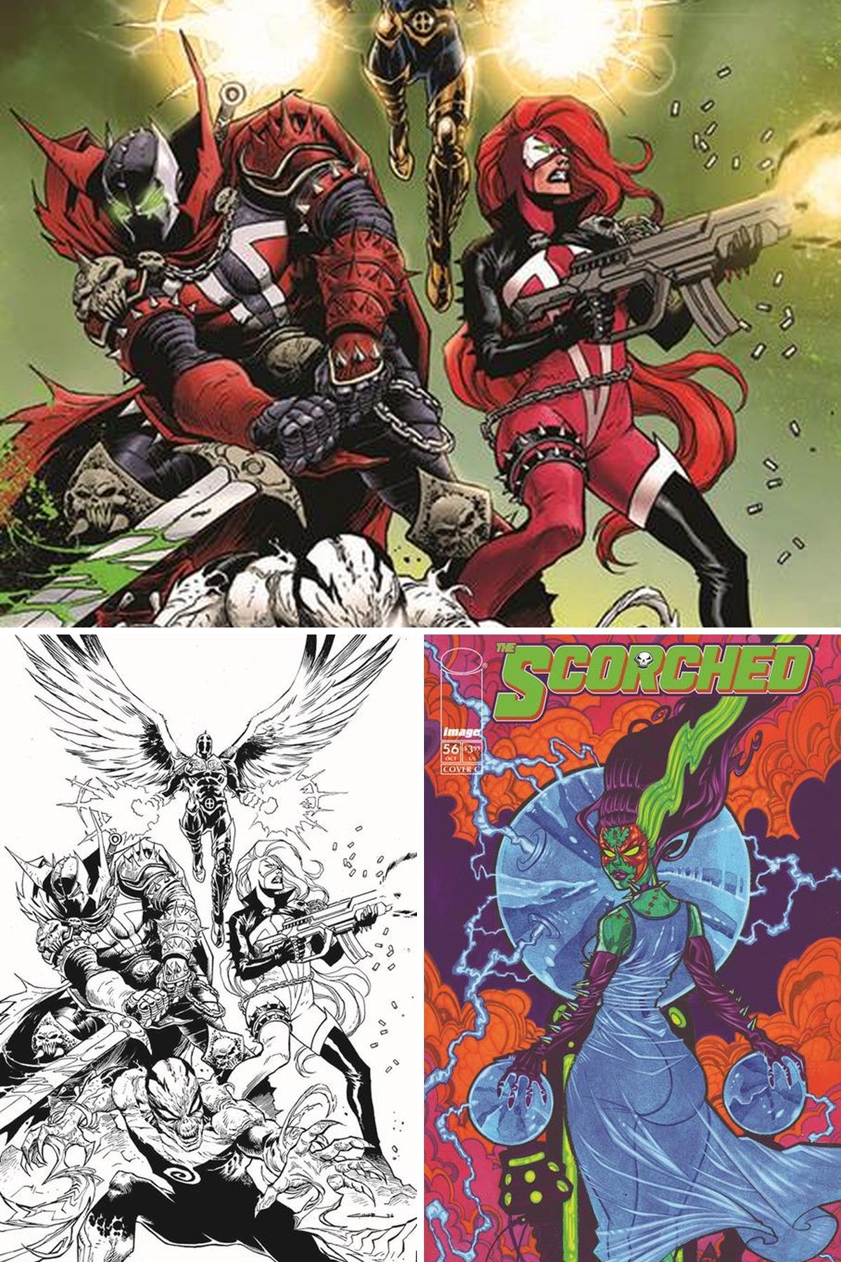 Spawn Scorched #56 cover collage