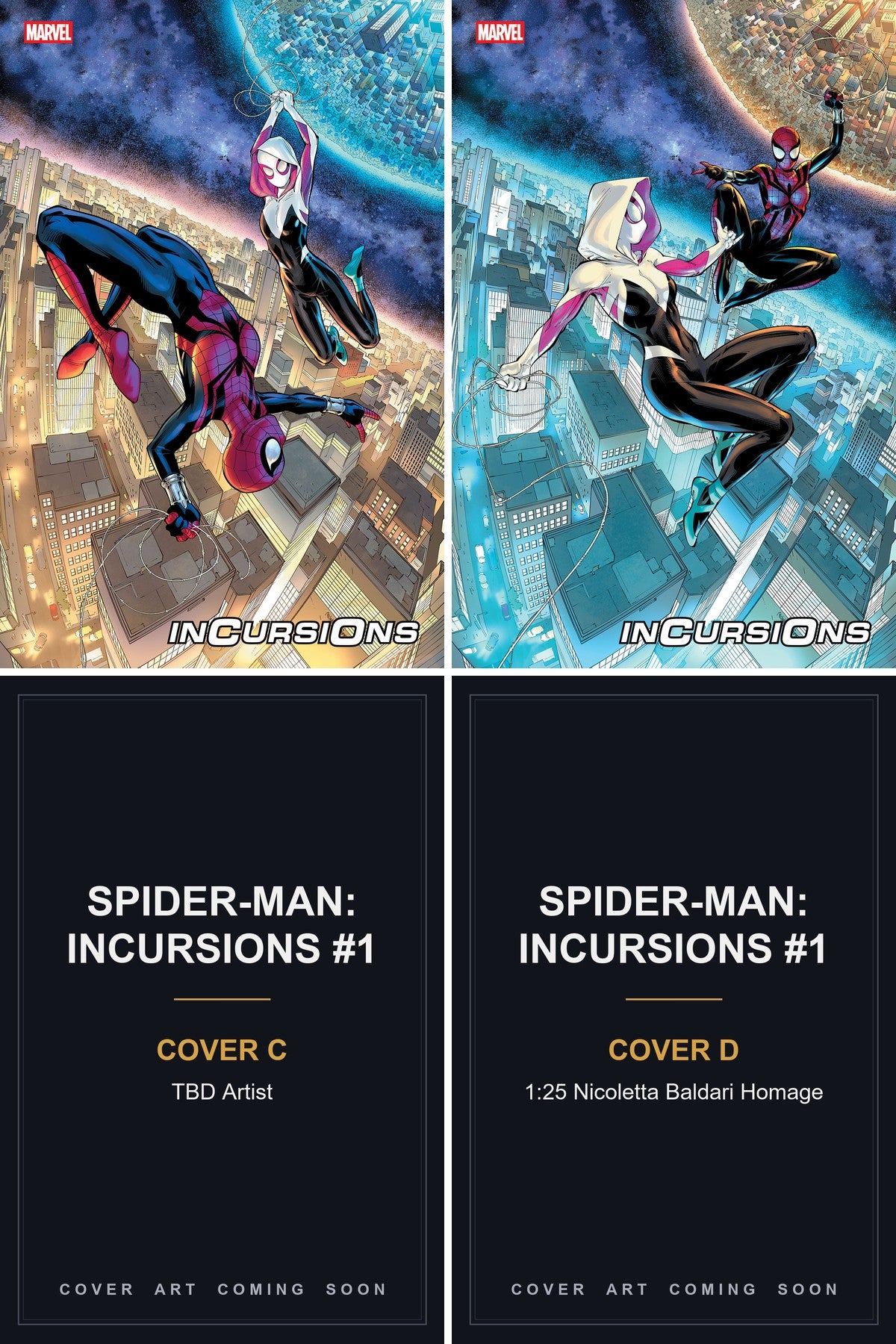 Spider-Man: Incursions #1 cover collage - Covers C & D art coming soon