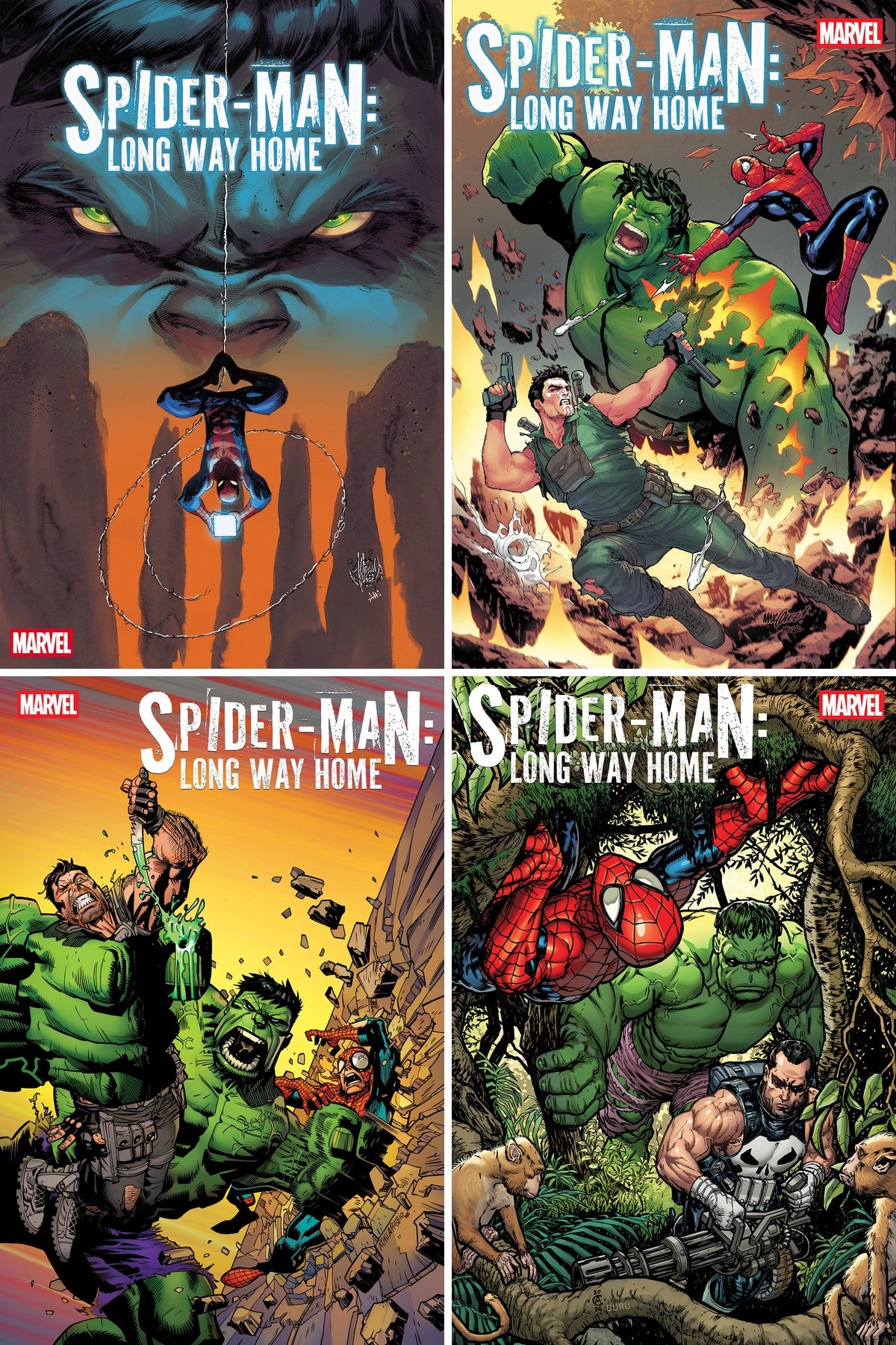 SPIDER-MAN: LONG WAY HOME #4 cover collage