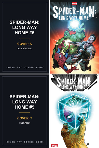 Spider-Man: Long Way Home #5 cover collage - Covers A & C art coming soon