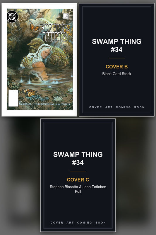 Swamp Thing #34 Facsimile Edition cover collage - Covers B & C art coming soon