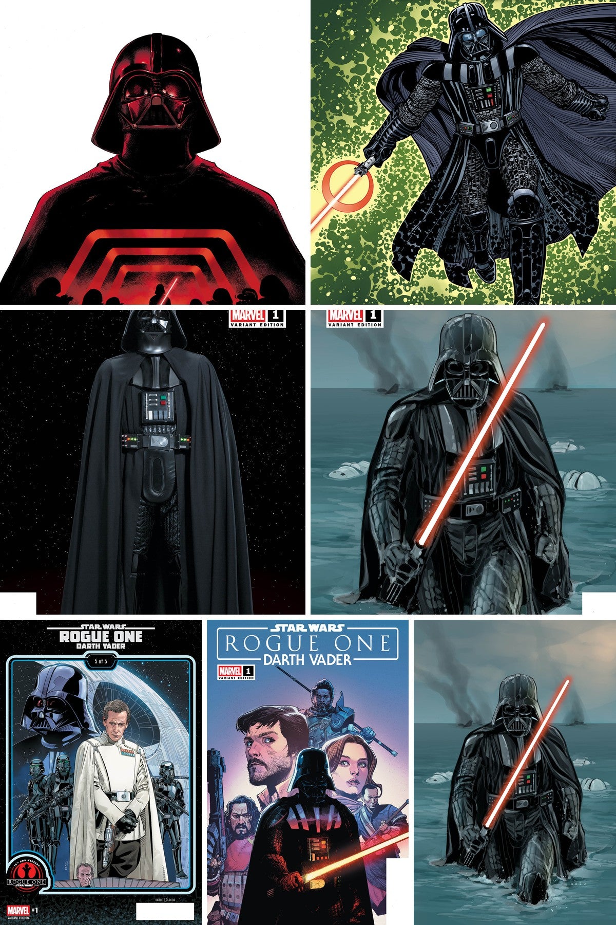 STAR WARS: ROGUE ONE - DARTH VADER #1 cover collage