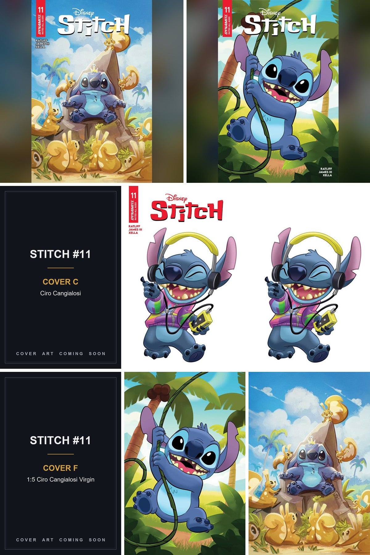 Stitch #11 cover collage - Covers C & F art coming soon