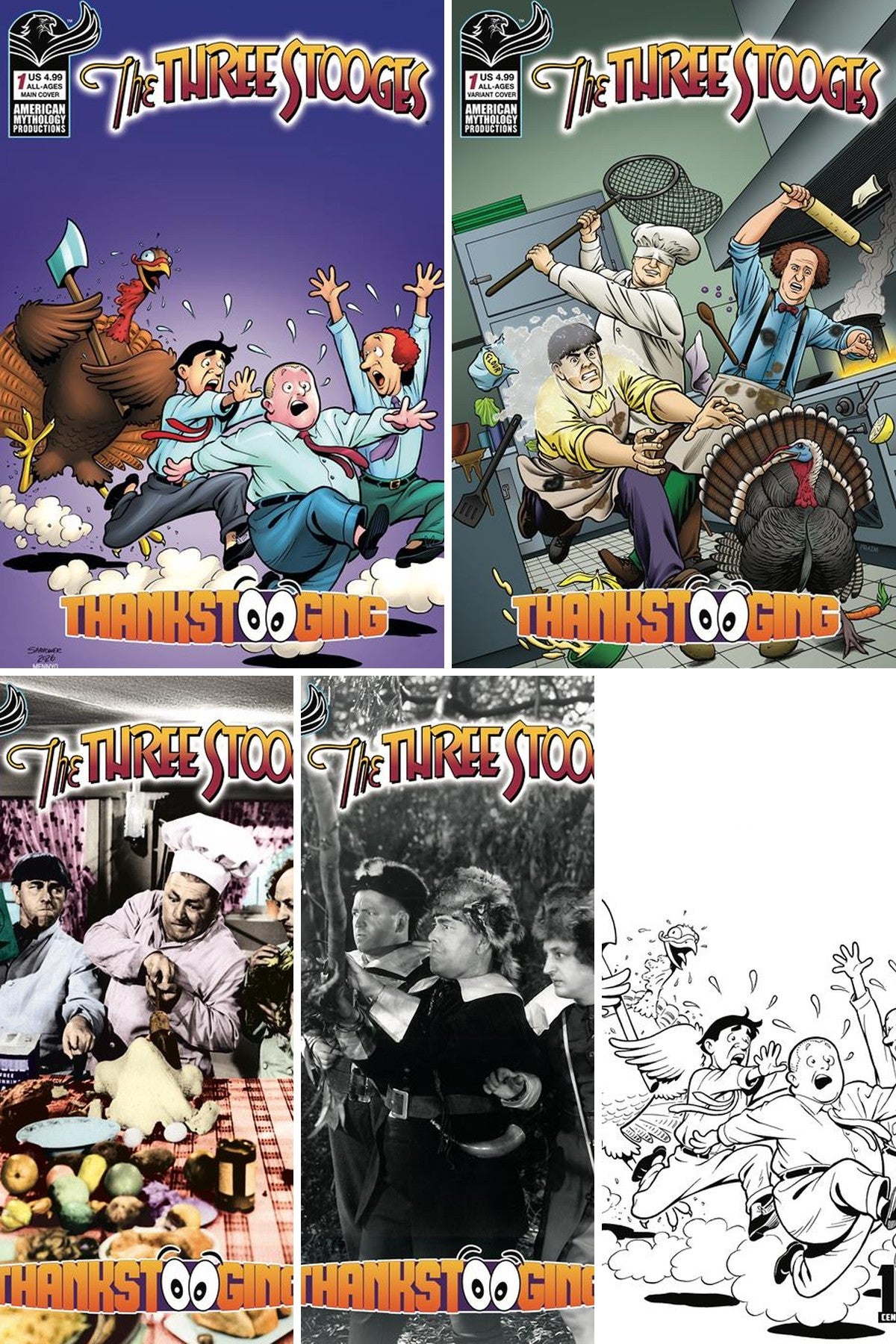 The Three Stooges: Thankstooging #1 (One Shot) cover collage