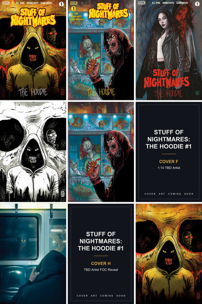 Stuff of Nightmares: The Hoodie #1 cover collage - Covers F & H art coming soon