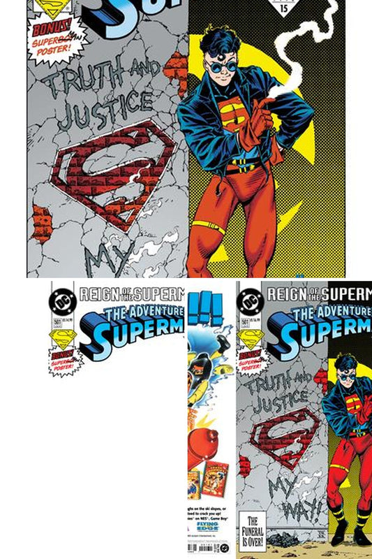 Adventures of Superman #501 Facsimile Edition cover collage