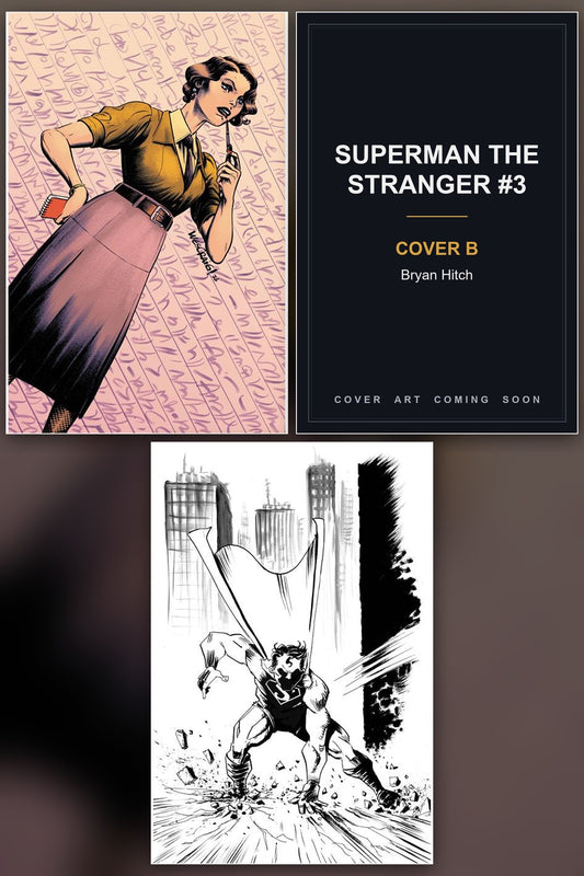 Superman The Stranger #3 cover collage - Cover B art coming soon