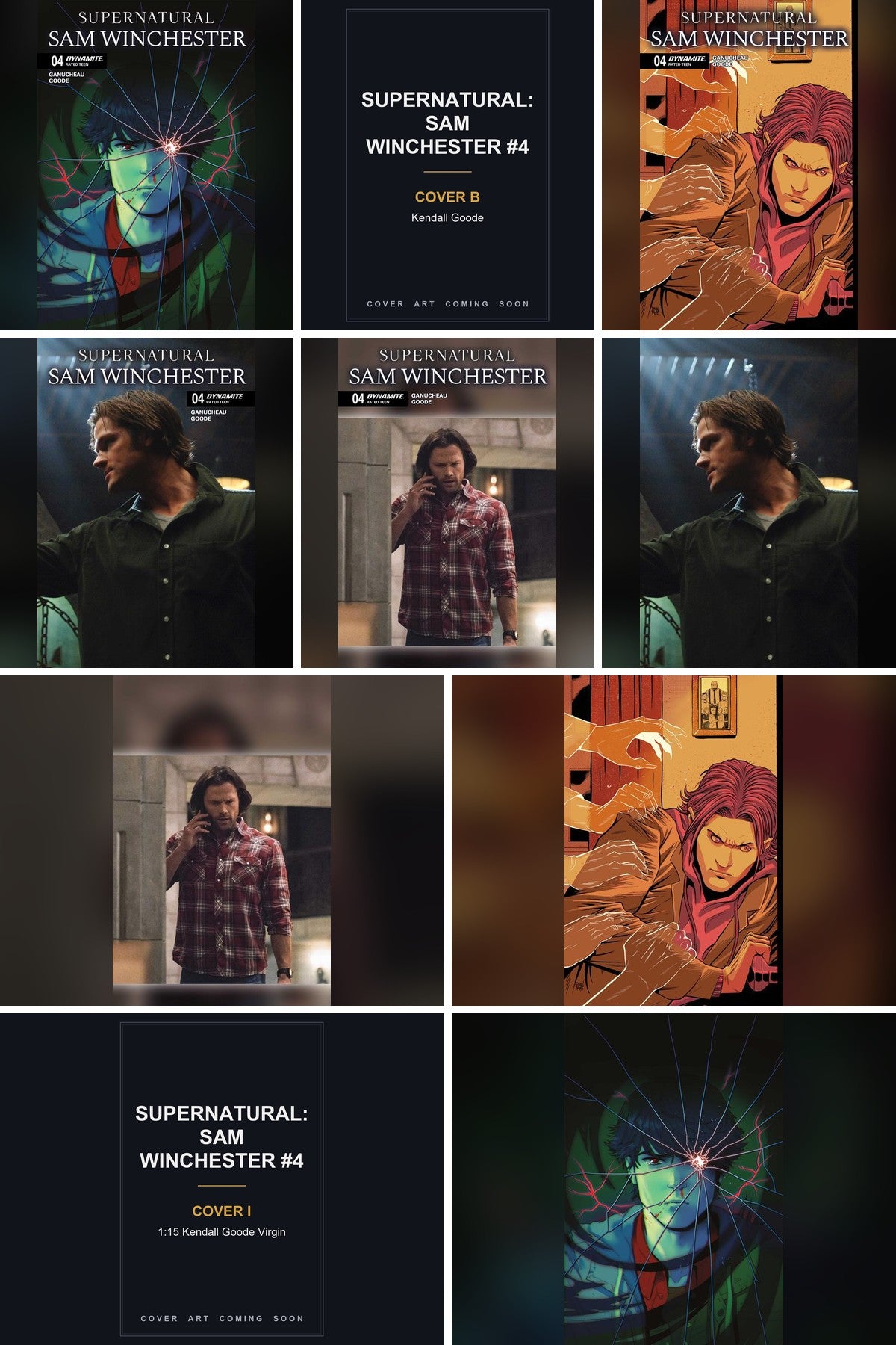 Supernatural: Sam Winchester #4 cover collage - Covers B & I art coming soon