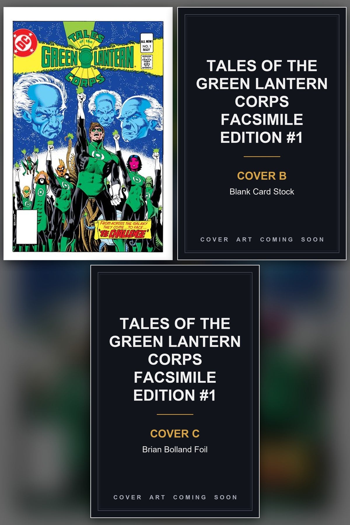 Tales of the Green Lantern Corps Facsimile Edition #1 cover collage - Covers B & C art coming soon