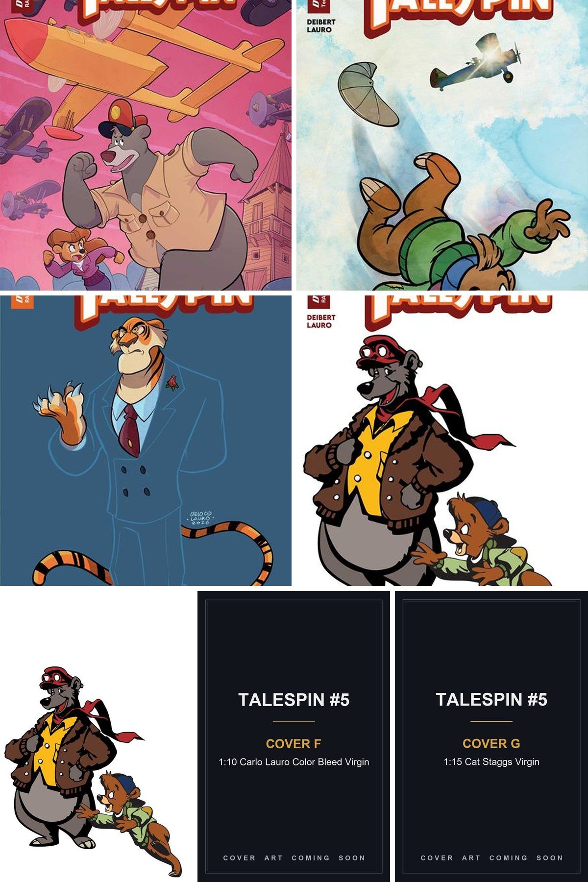 Talespin #5 cover collage - Covers F & G art coming soon