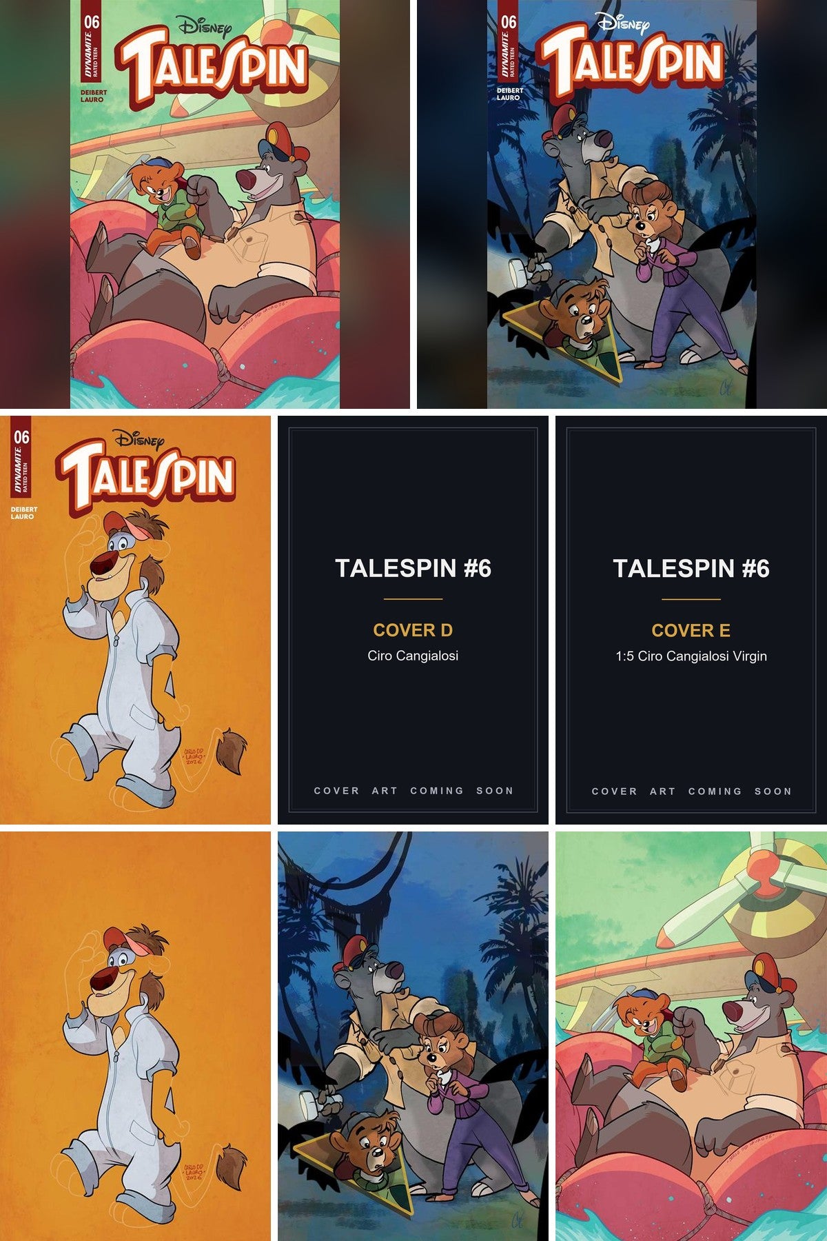 Talespin #6 cover collage - Covers D & E art coming soon