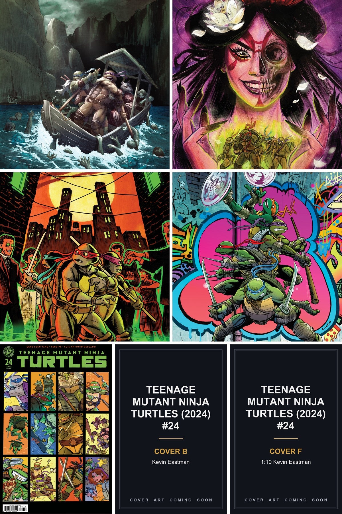 Teenage Mutant Ninja Turtles (2024) #24 cover collage - Covers B & F art coming soon