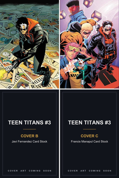 Teen Titans #3 cover collage - Covers B & C art coming soon