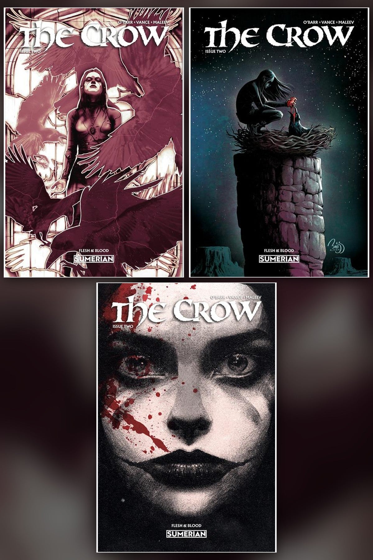 The Crow: Flesh and Blood #2 cover collage