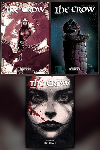 The Crow: Flesh and Blood #2 cover collage