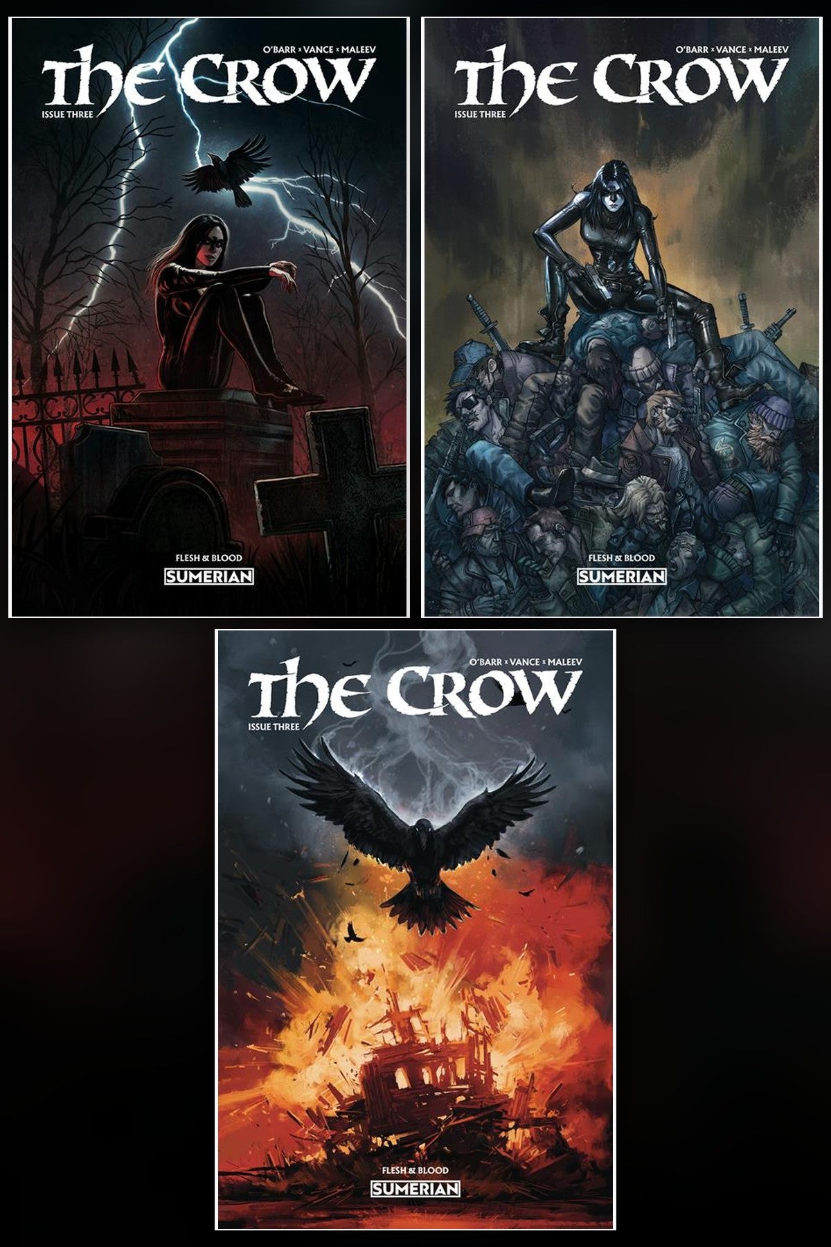 The Crow: Flesh & Blood #3 cover collage
