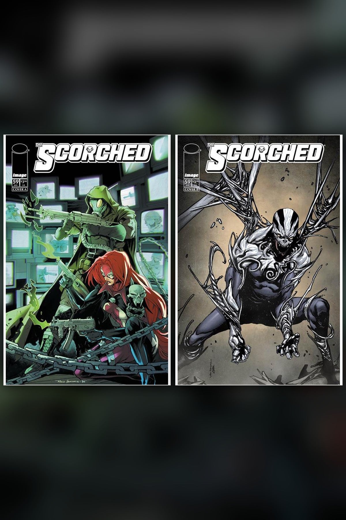 The Scorched #59 cover collage