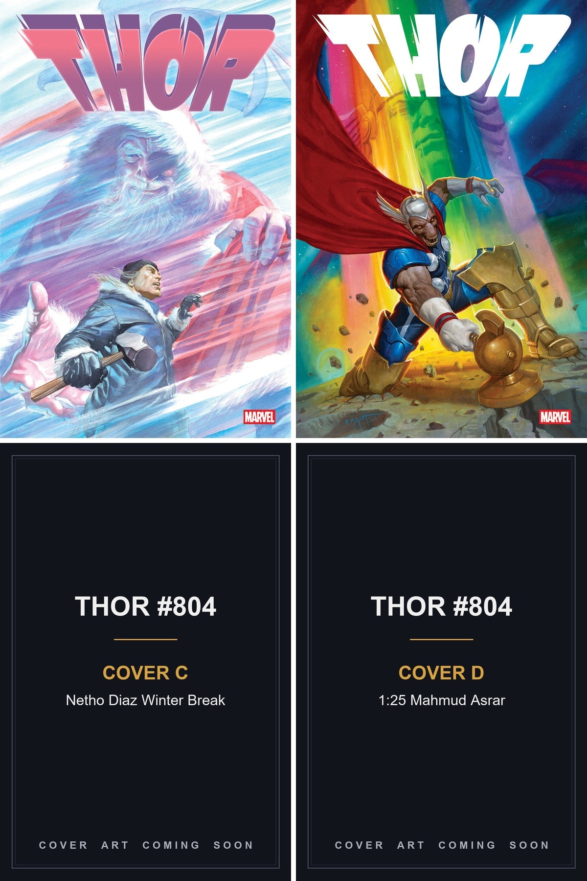 Thor #804 cover collage - Covers C & D art coming soon