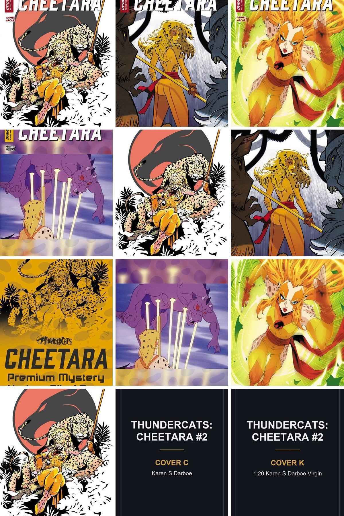Thundercats: Cheetara #2 cover collage - Covers C & K art coming soon