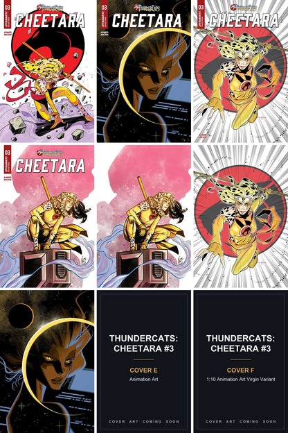 Thundercats: Cheetara #3 cover collage - Covers E & F art coming soon