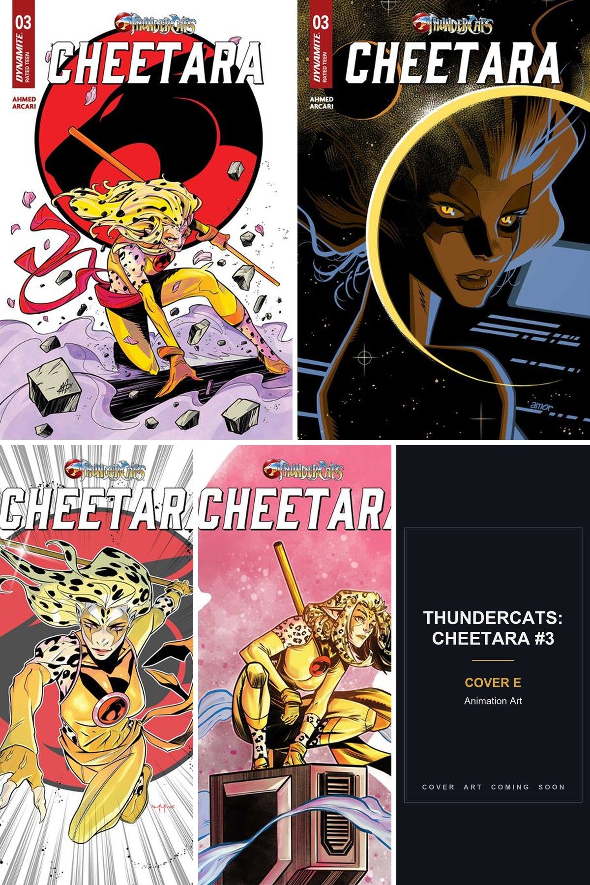 Thundercats: Cheetara #3 cover collage — Cover E art coming soon