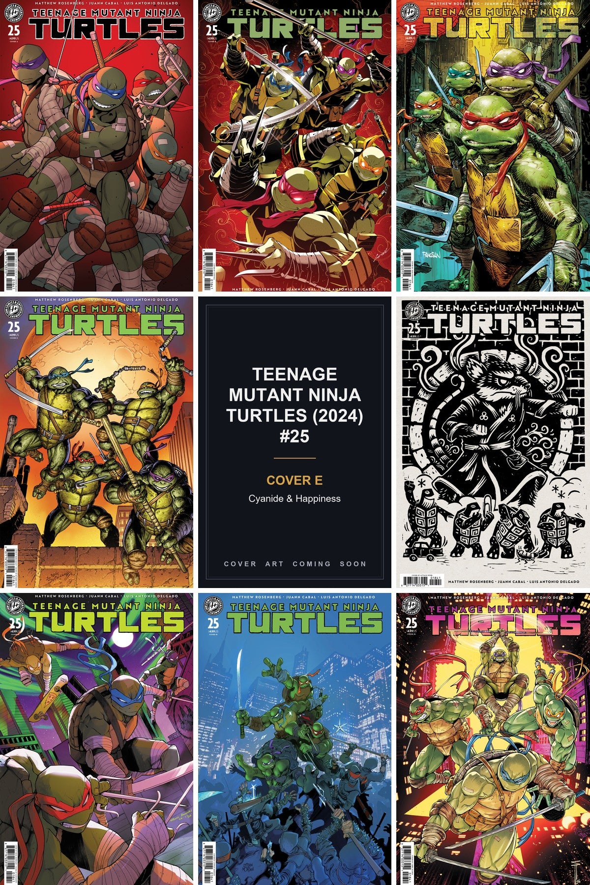 Teenage Mutant Ninja Turtles (2024) #25 cover collage - Cover E art coming soon