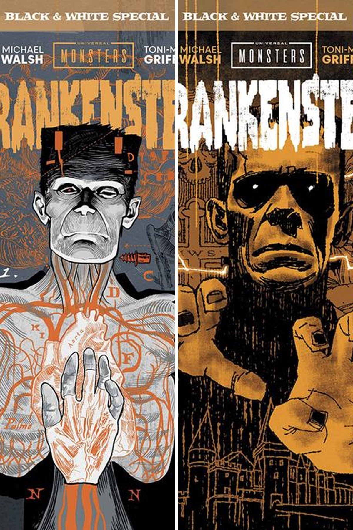 Universal Monsters Frankenstein B&W Special #1 (Of 2) cover collage