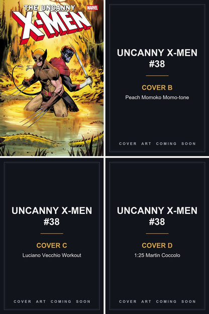 Uncanny X-Men #38 cover collage — Covers B, C & D art coming soon