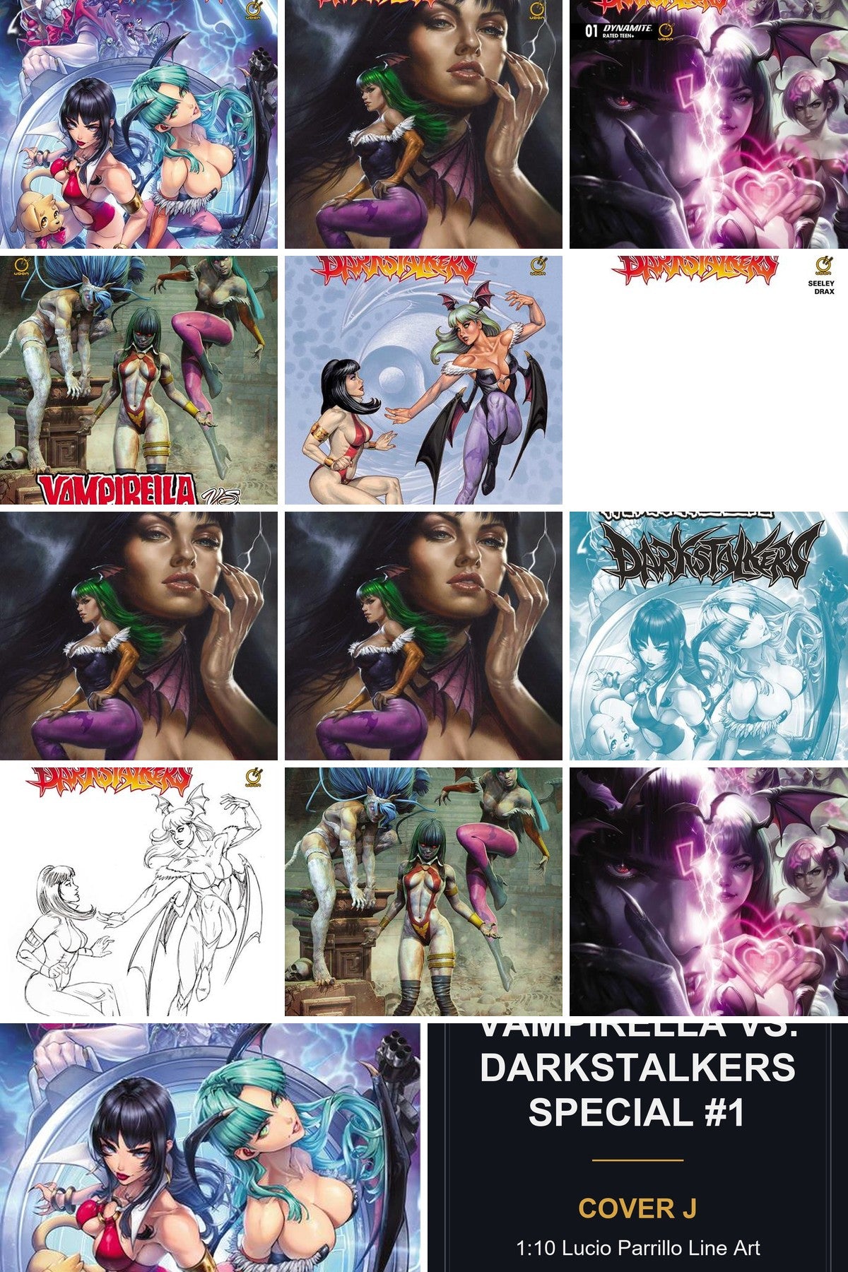 Vampirella Vs. Darkstalkers Special #1 cover collage - Cover J art coming soon
