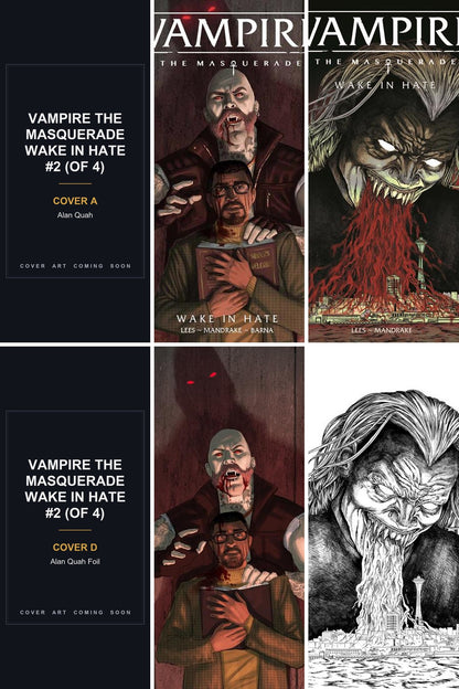 Vampire the Masquerade Wake in Hate #2 (Of 4) cover collage - Covers A & D art coming soon