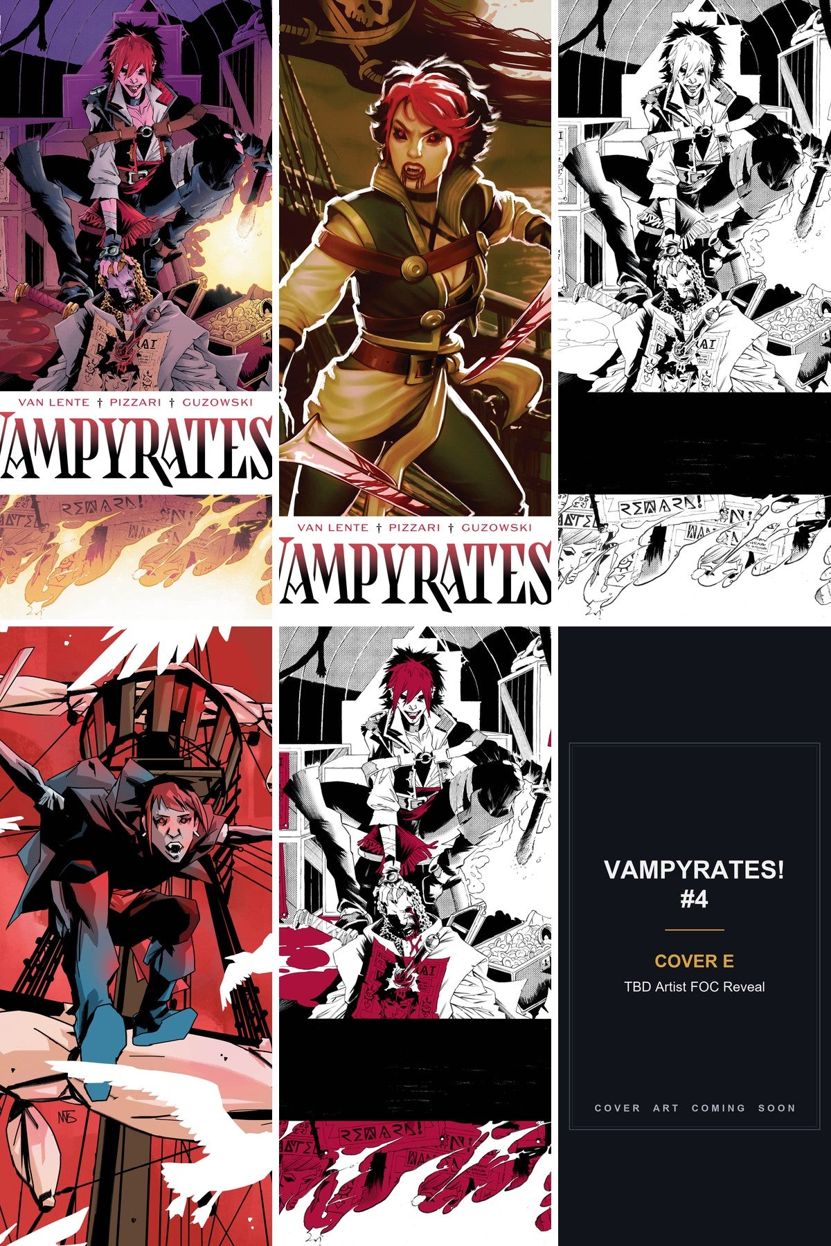 Vampyrates! #4 cover collage - Cover E art coming soon